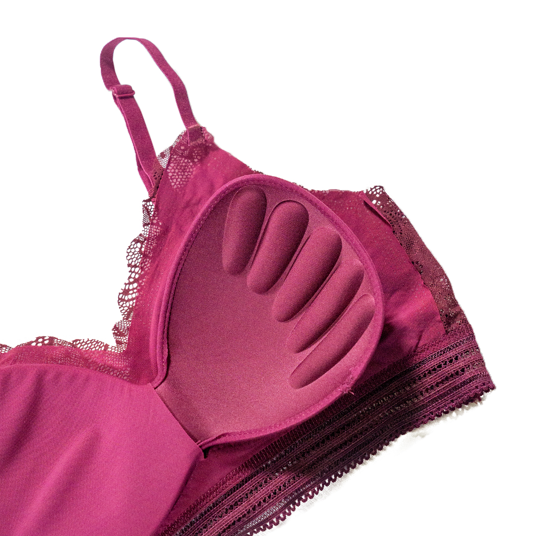 蕾絲背心可拆卸胸墊無痕無鋼圈內衣(EN.8684)