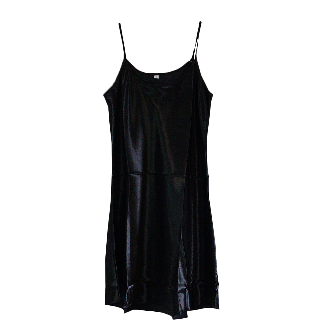 絲滑質感性感吊帶荷葉下擺睡裙打底裙