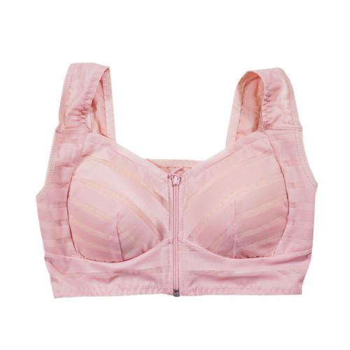 Front zipper without steel ring, breathable large size sleep sports bra