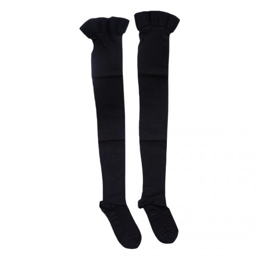 280D silicone anti slip and anti varicose thigh socks in black