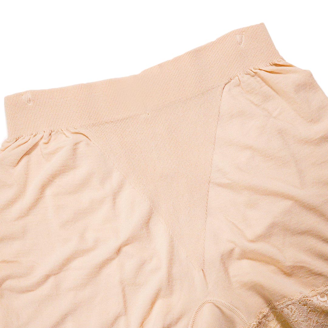 夏季莫代爾雙層襠部蕾絲花邊防走光打底褲