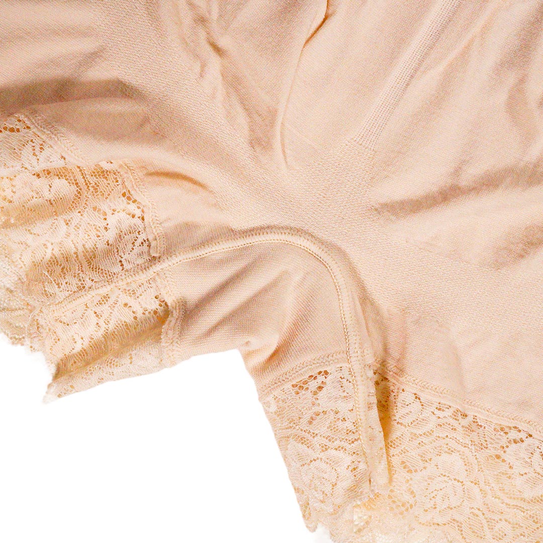 夏季莫代爾雙層襠部蕾絲花邊防走光打底褲