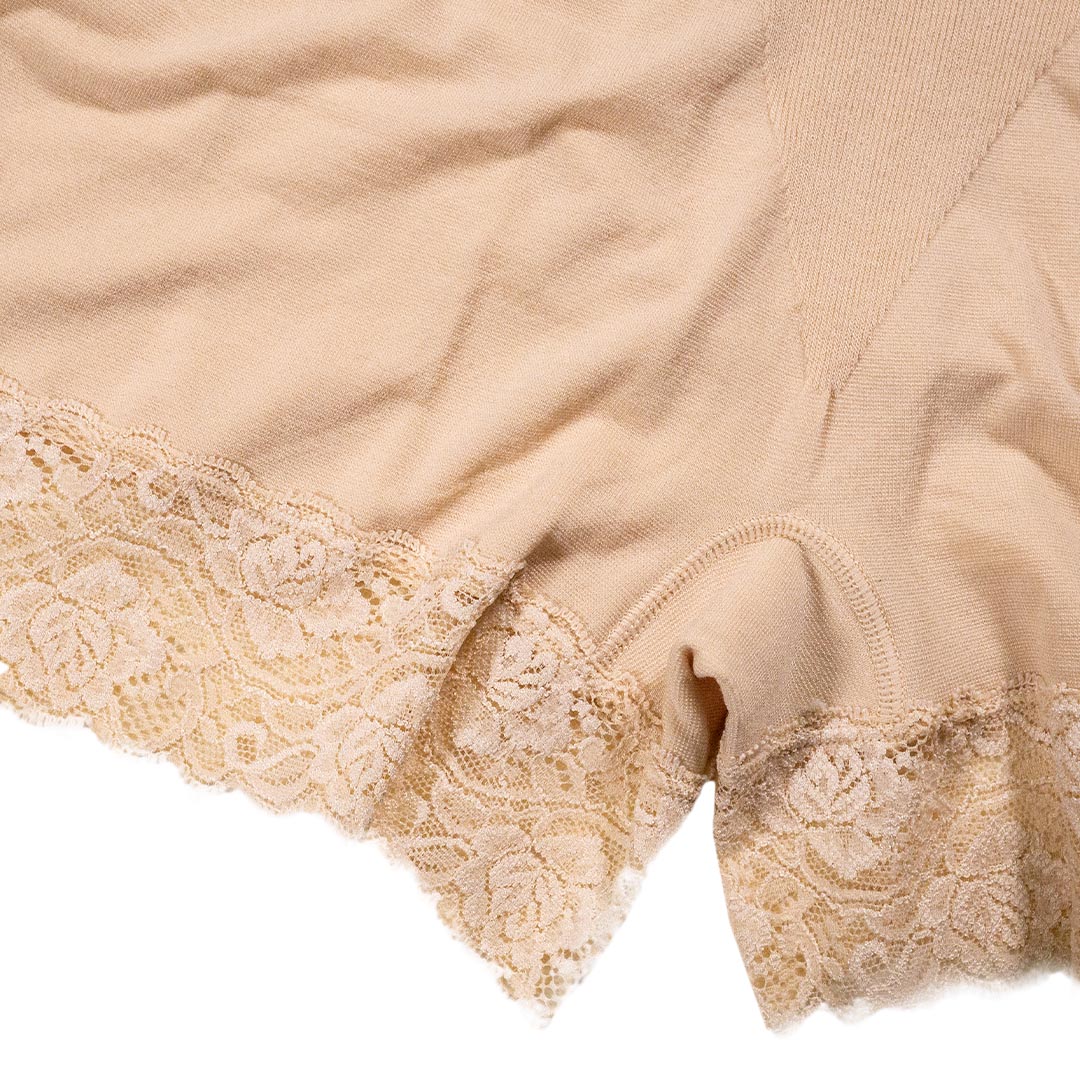 夏季莫代爾雙層襠部蕾絲花邊防走光打底褲