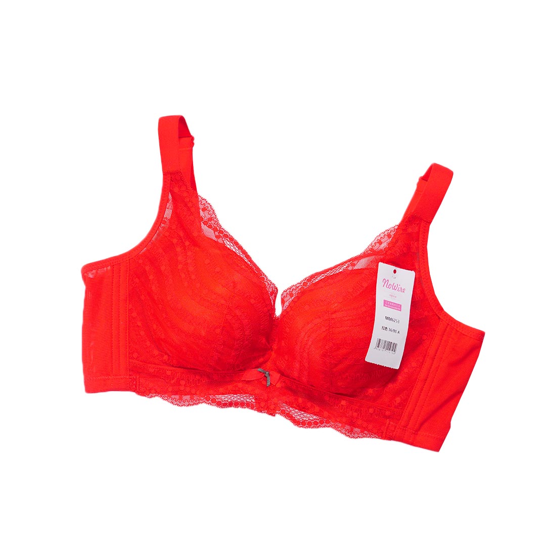 性感波紋蕾絲無鋼圈小胸顯大聚攏調整型內衣