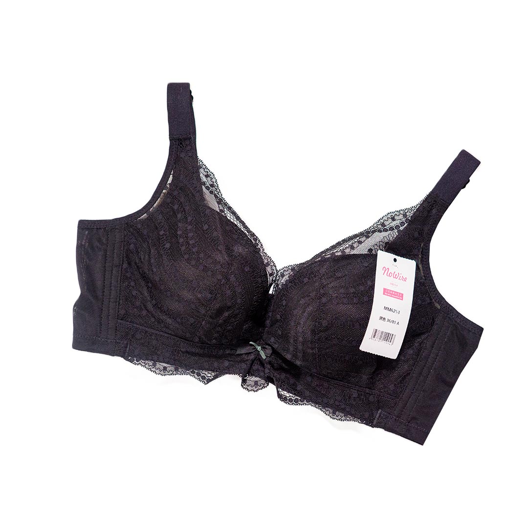 性感波紋蕾絲無鋼圈小胸顯大聚攏調整型內衣