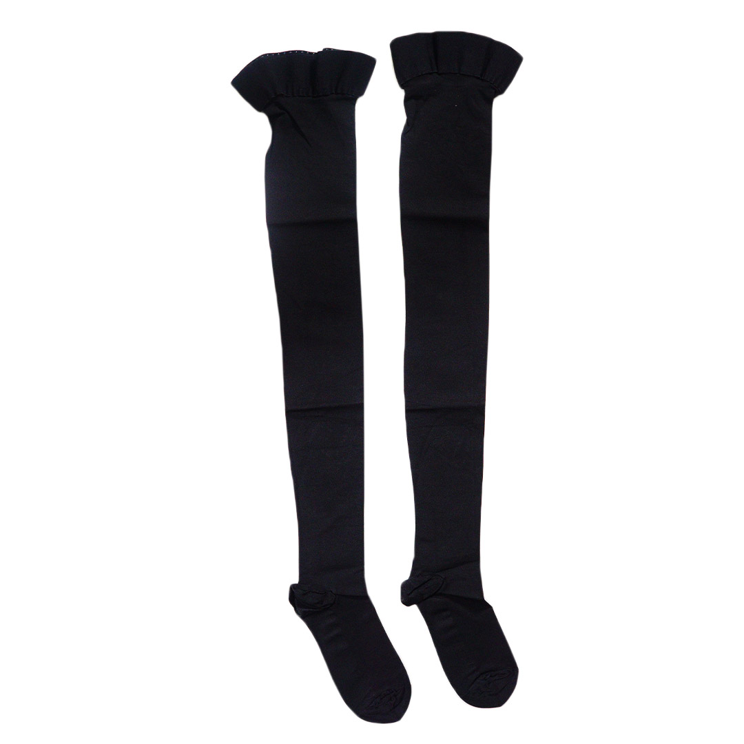 280D 矽膠粒防滑防靜脈曲張大腿襪 黑色