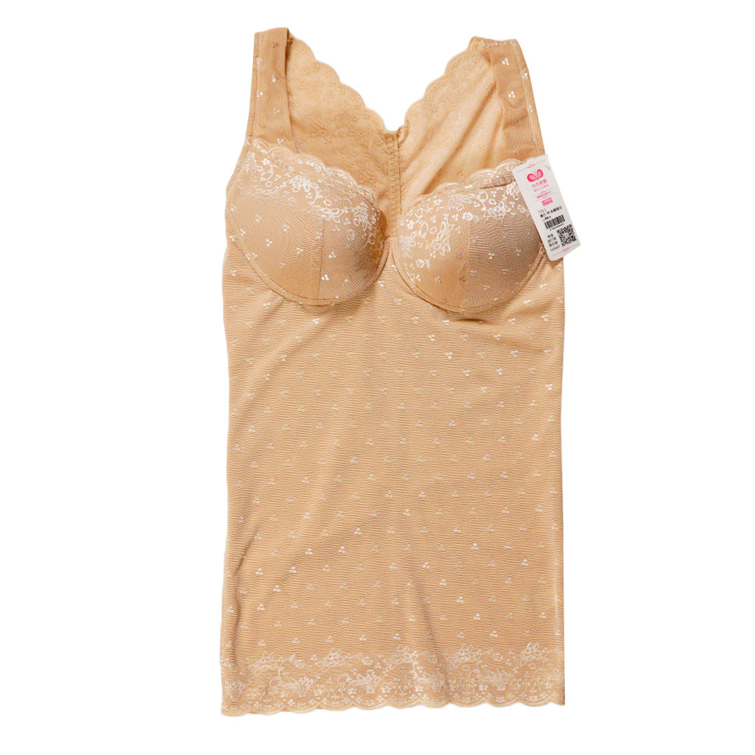 蕾絲－調整型無鋼圈胸罩＋塑身收腹束腰背心