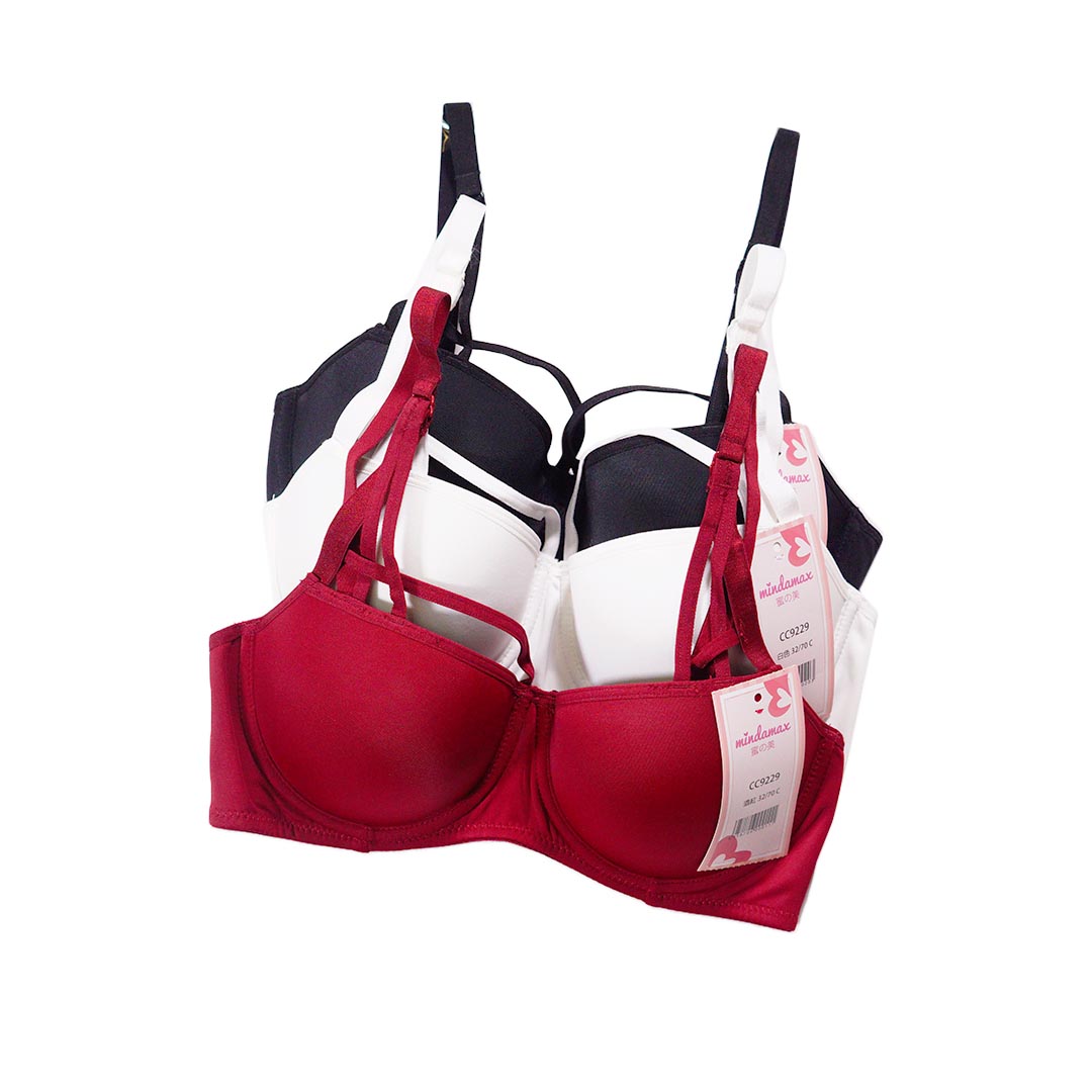 簡約光面小胸聚攏上托性感交叉肩帶有鋼圈內衣