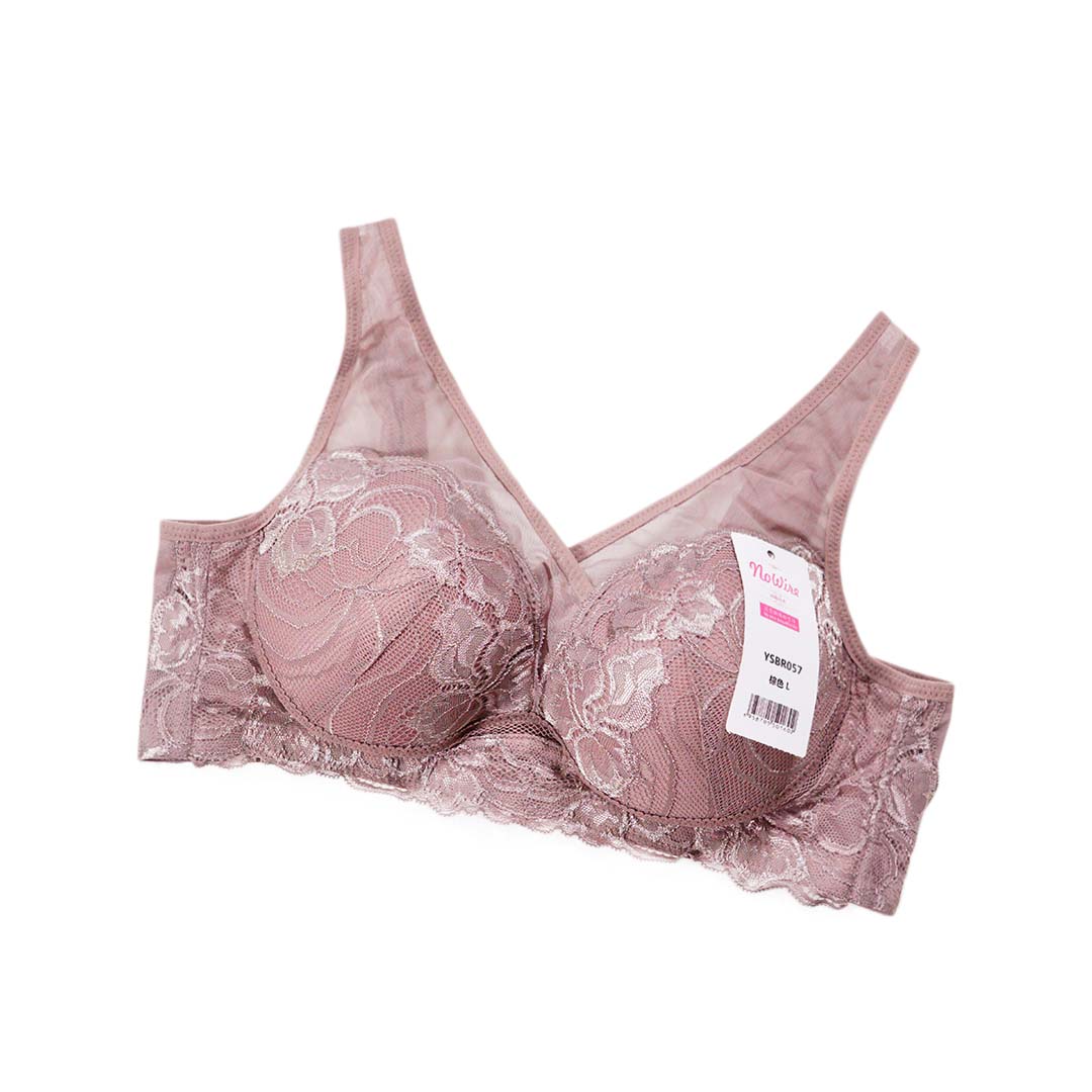 夏季新款舒適蕾絲可插片固定肩帶背心式上托美背内衣