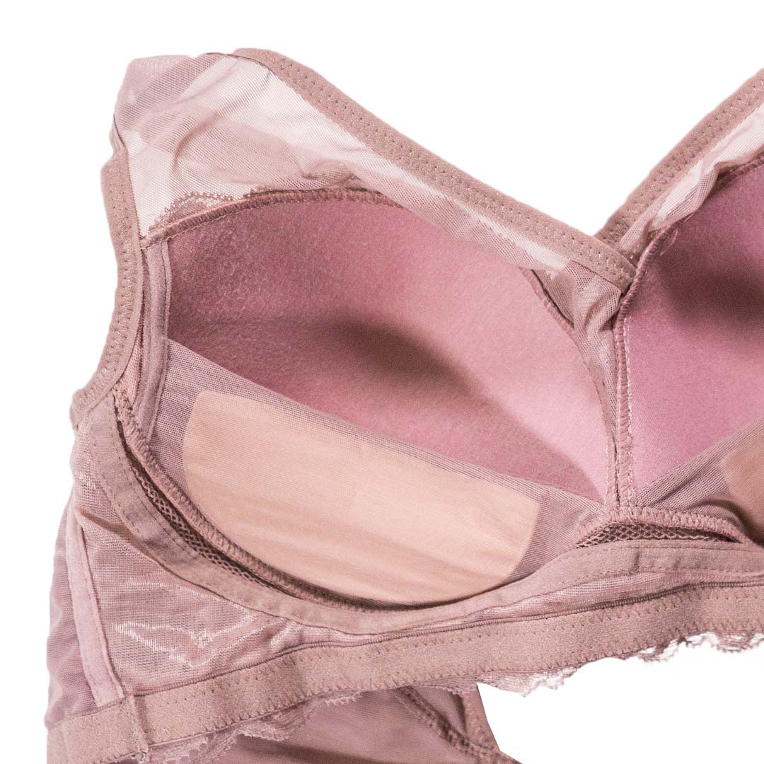 夏季新款舒適蕾絲可插片固定肩帶背心式上托美背内衣