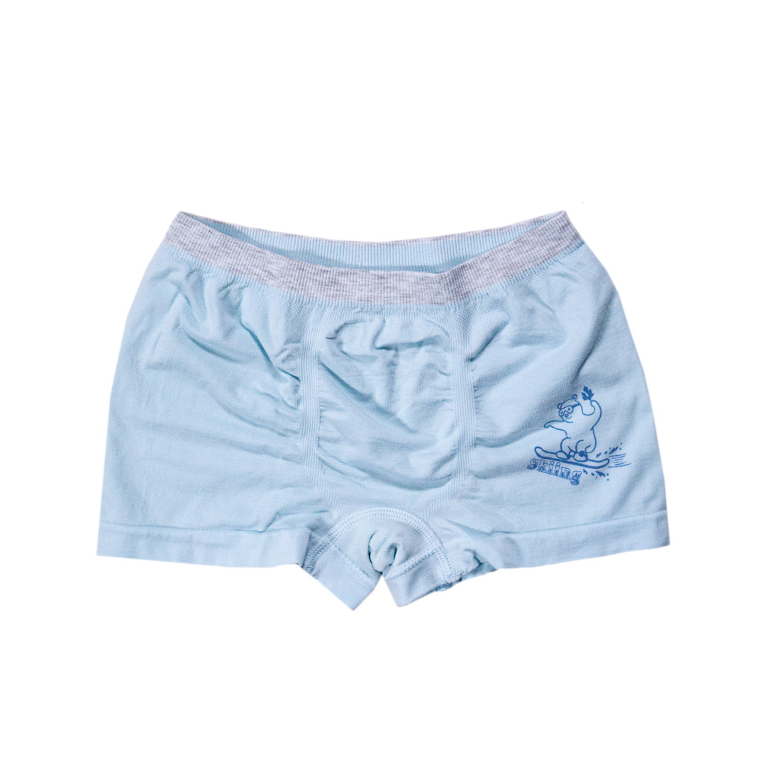 兒童蠶絲抑菌感溫圖案內褲-男、女童裸感內褲