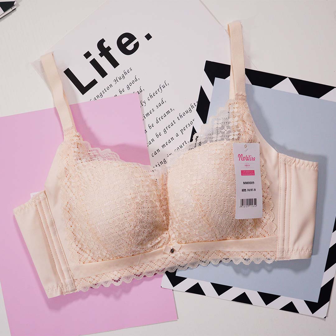 天然玫瑰精油輕柔透氣納米綿少女性感蕾絲內衣