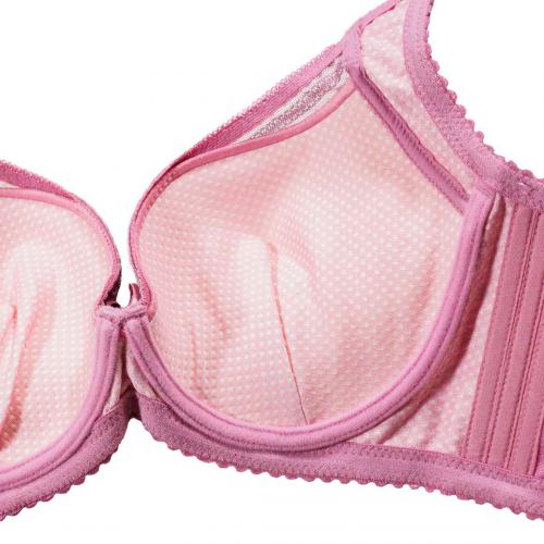 Summer cooling striped control top with chest-high functional bra design