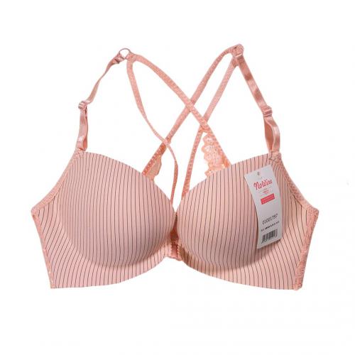 蕾絲性感美背前扣條紋少女內衣