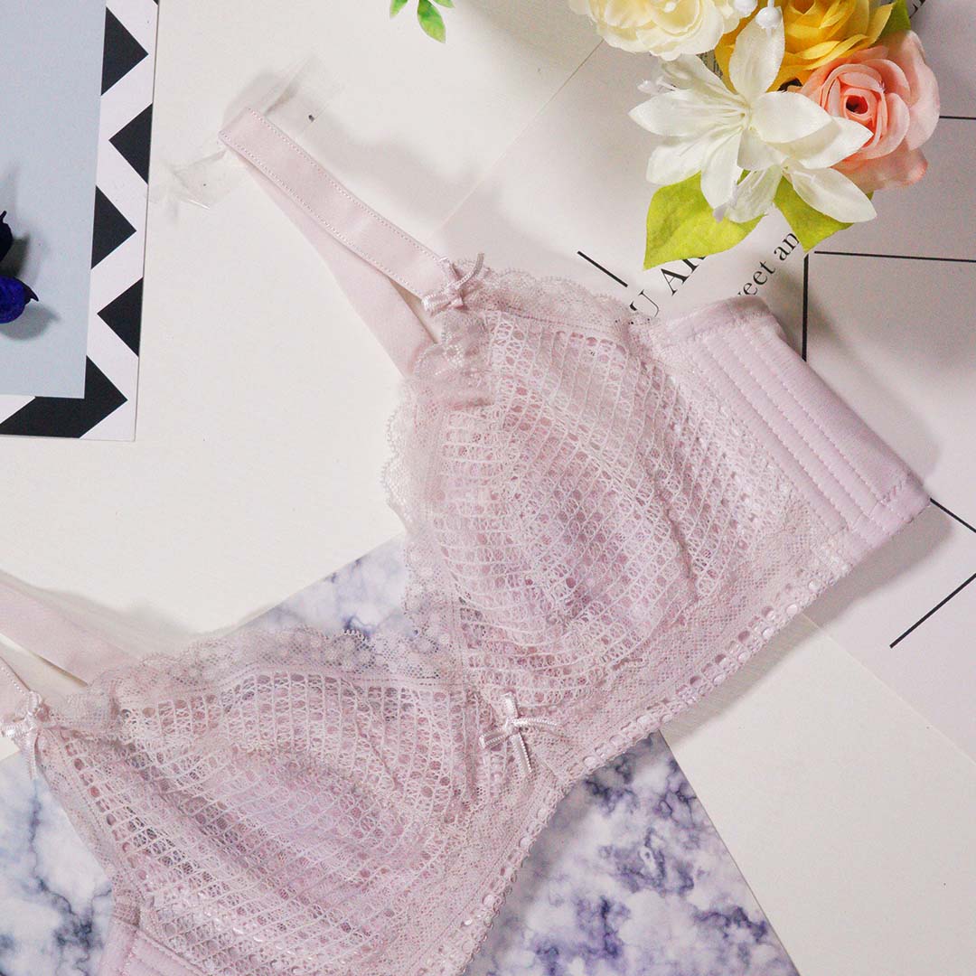 性感超薄水晶杯無海綿軟鋼圈透明蕾絲內衣