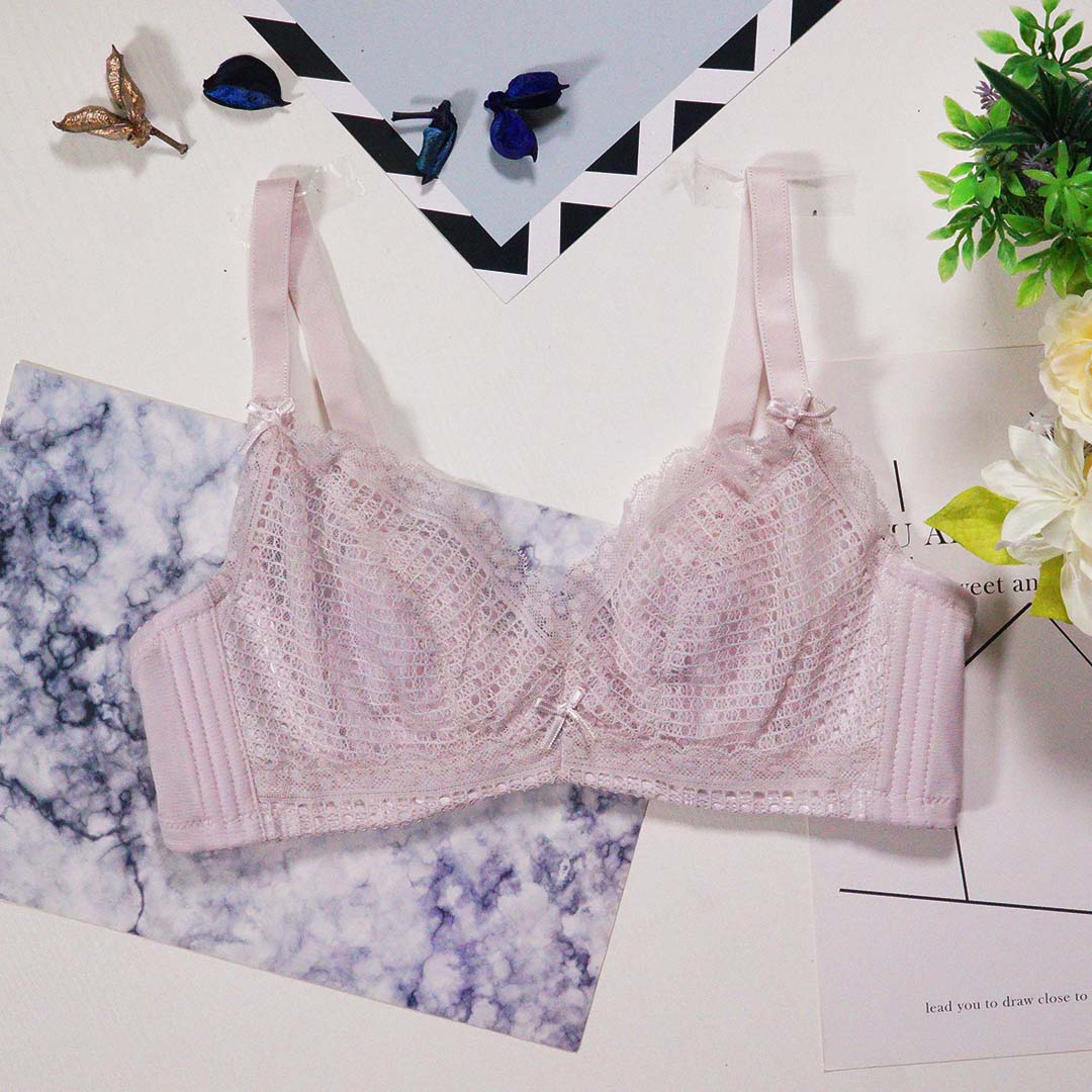 性感超薄水晶杯無海綿軟鋼圈透明蕾絲內衣