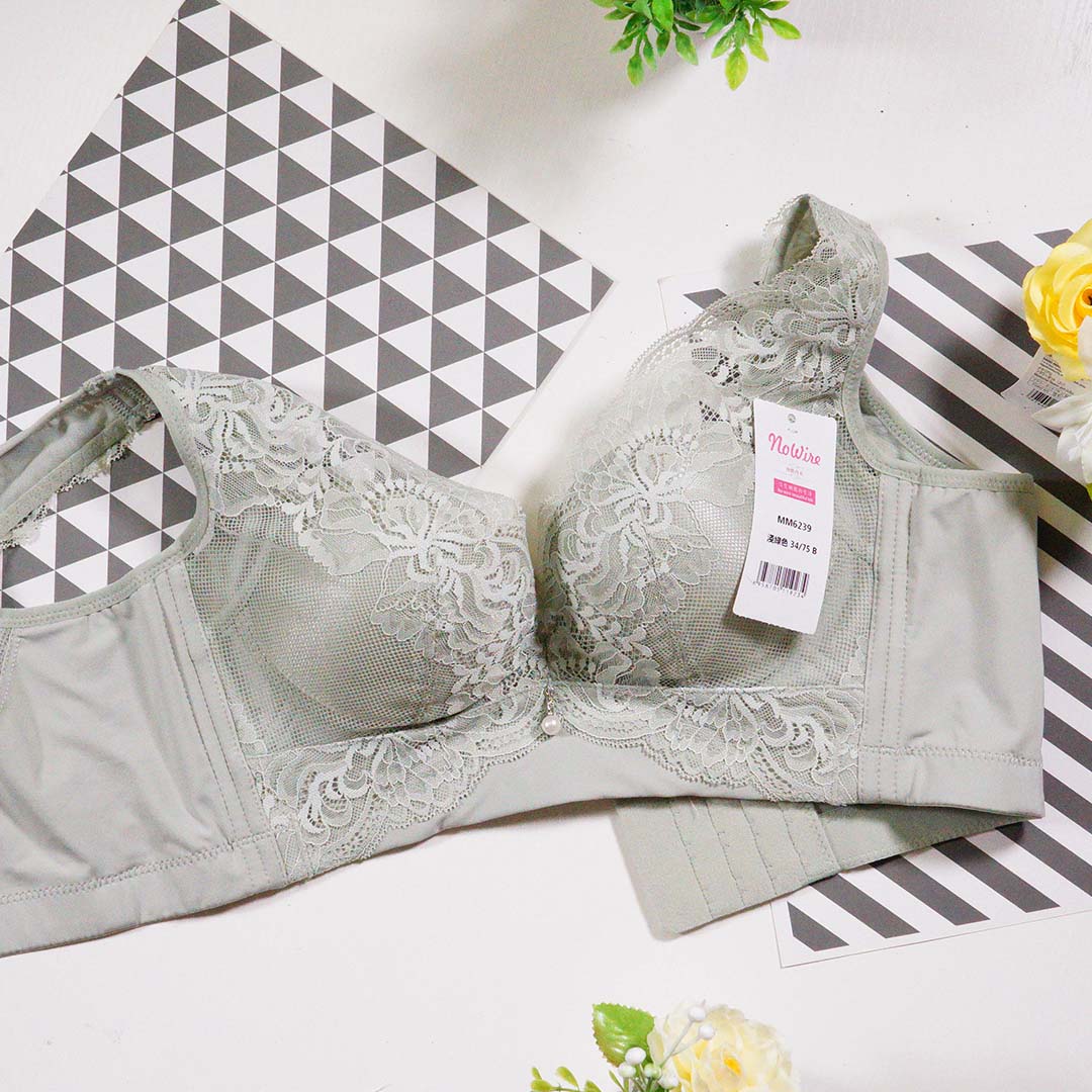 性感蕾絲孔雀磁滑滑杯無鋼圈聚攏收副乳防下垂調整型內衣