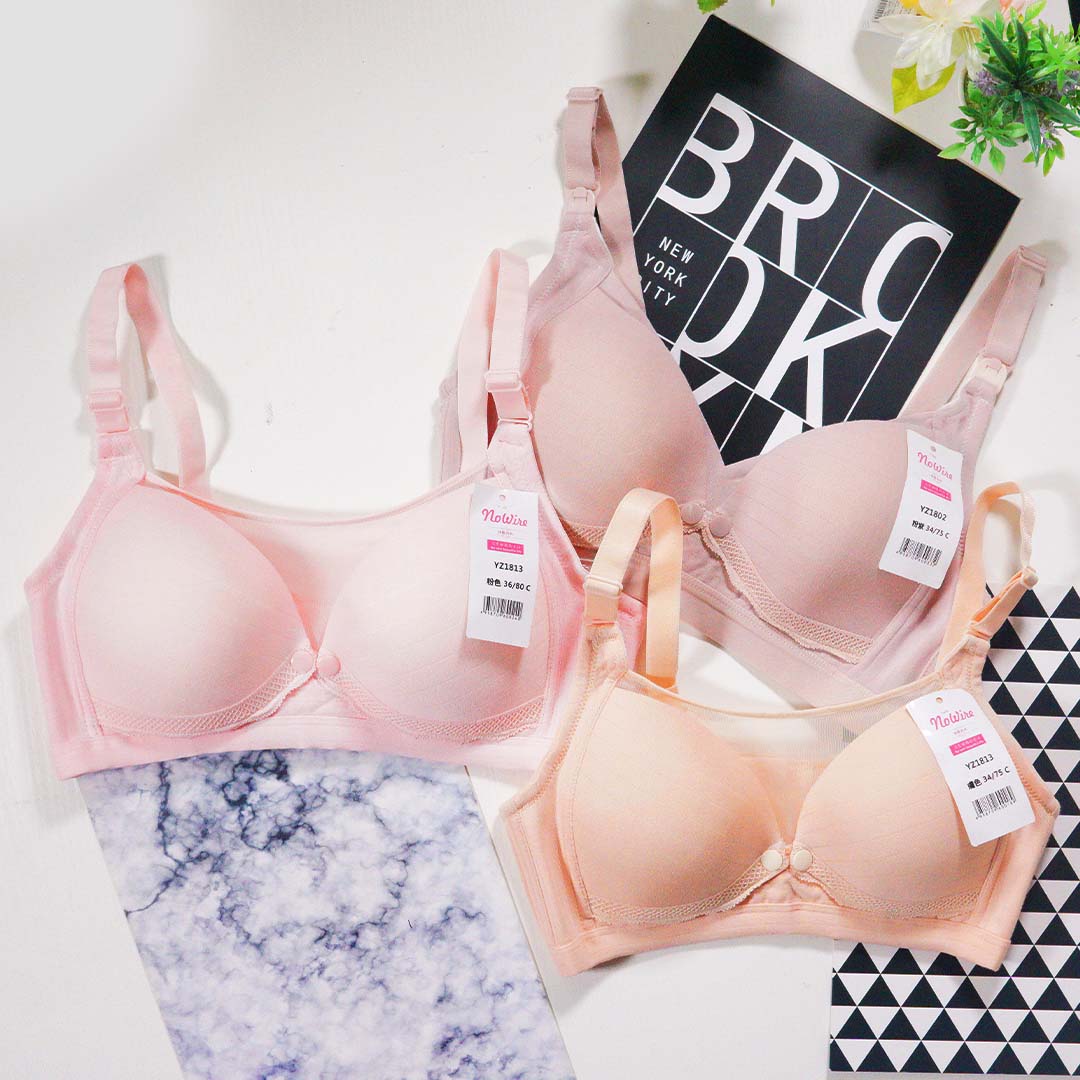 莫代爾哺乳内衣性感半透明前開扣無鋼圈孕婦內衣