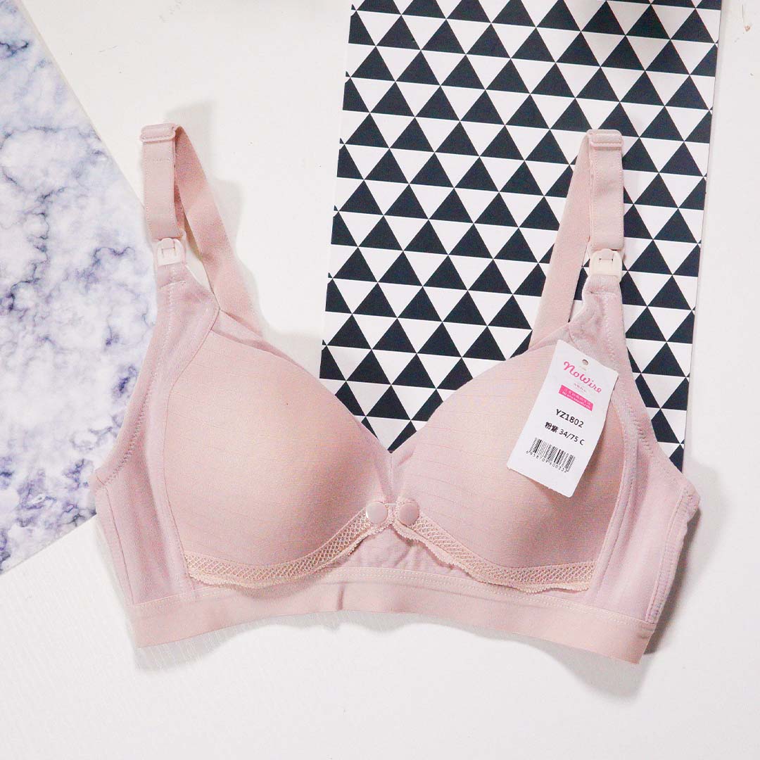 莫代爾哺乳内衣性感半透明前開扣無鋼圈孕婦內衣