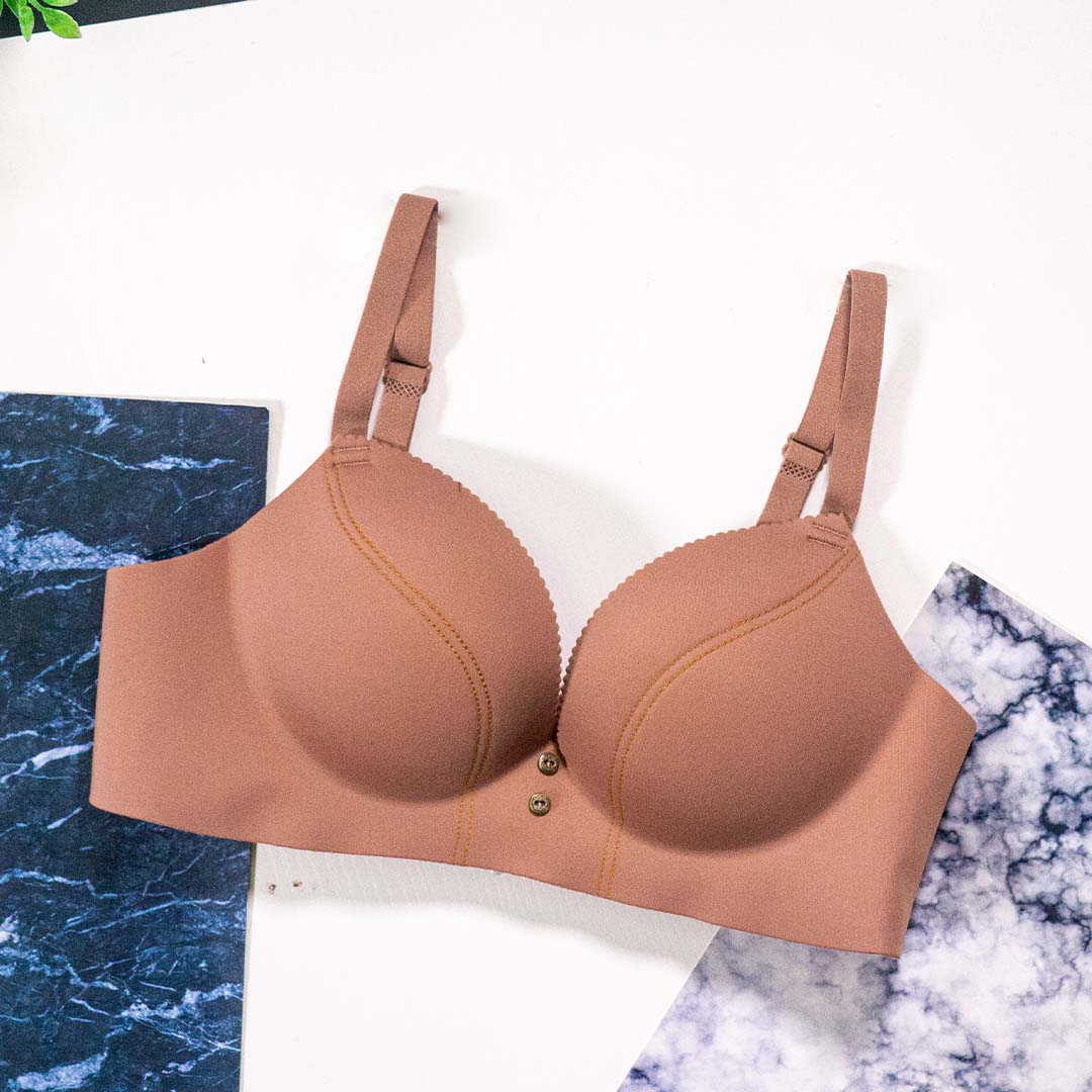 夏季日系紐扣性感嫵媚光面聚攏加厚內衣