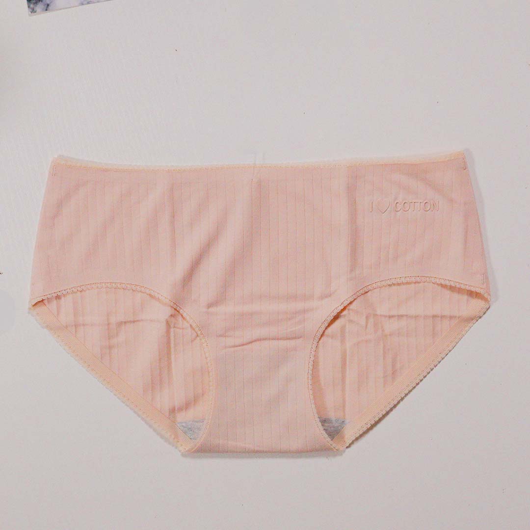 100%全棉抗菌無痕中腰提臀親膚透氣螺紋內褲