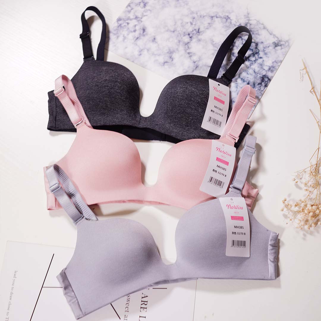 無痕無鋼圈一片式深V聚攏內衣-兩排扣