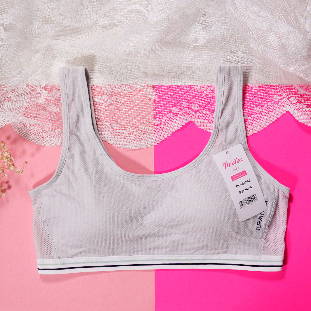 夏季透氣網孔青春發育少女內衣