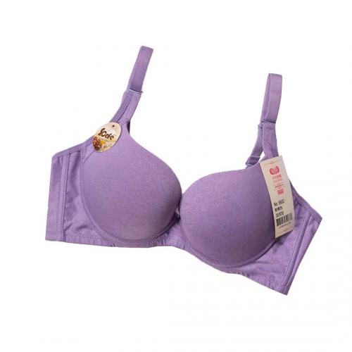 Plain-colored coffee-colored cotton T-shirt bra with moisture-wicking and sweat-absorbing properties, without any traces of stitching.