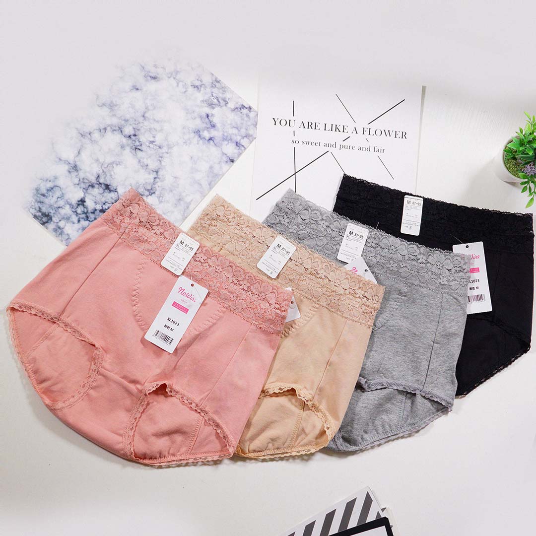 蕾絲花邊純棉中間防漏生理褲