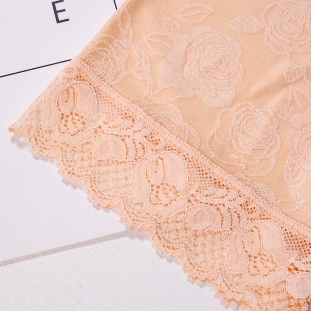 冰絲無痕提花平角安全褲防走光褲