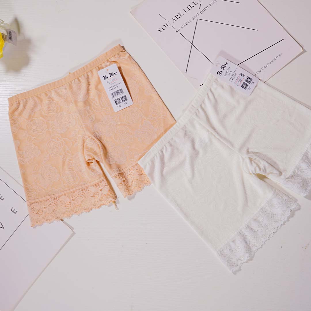 冰絲無痕提花平角安全褲防走光褲