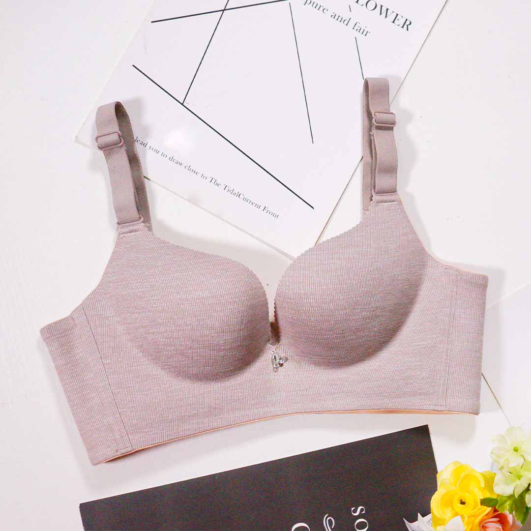 舒適B杯光面無磁無痕一片式集中聚攏内衣