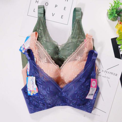 Deep V steel-free push-up bra with adjustable underwire for breast enhancement