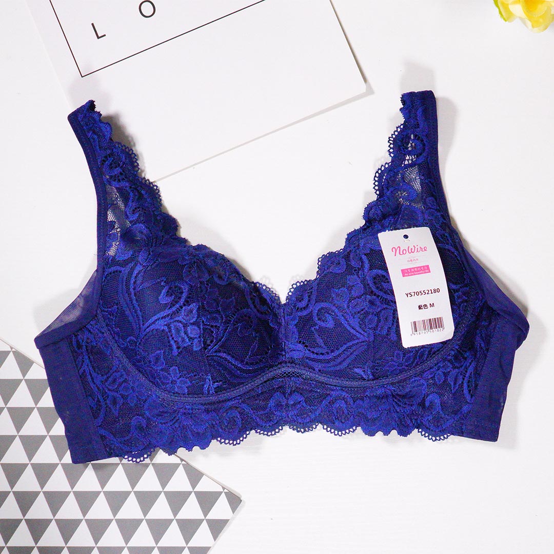 可拆卸海綿墊聚攏無痕無鋼圈蕾絲內衣(BR016)