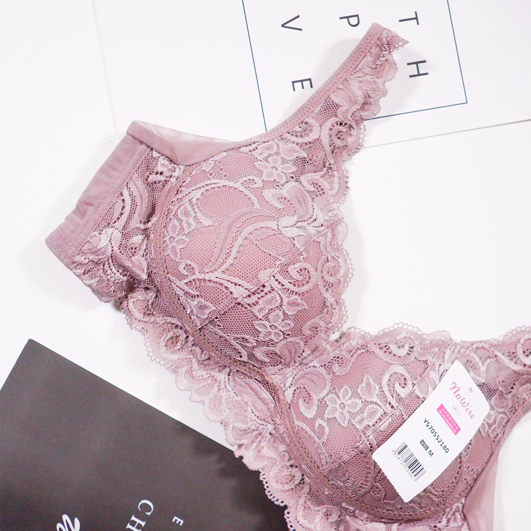 可拆卸海綿墊聚攏無痕無鋼圈蕾絲內衣(BR016)
