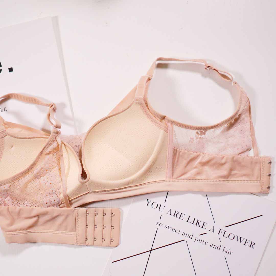 無鋼圈B杯中厚性感蕾絲美背舒適透氣內衣MM8936