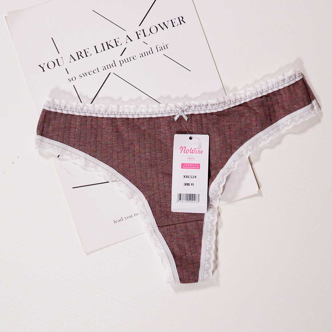 新款彩棉桑蠶絲抗菌無痕丁字褲