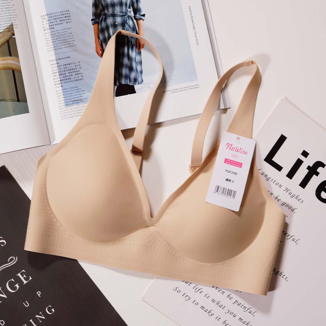 法式深V祼感無痕果凍軟支撐條無鋼圈內衣