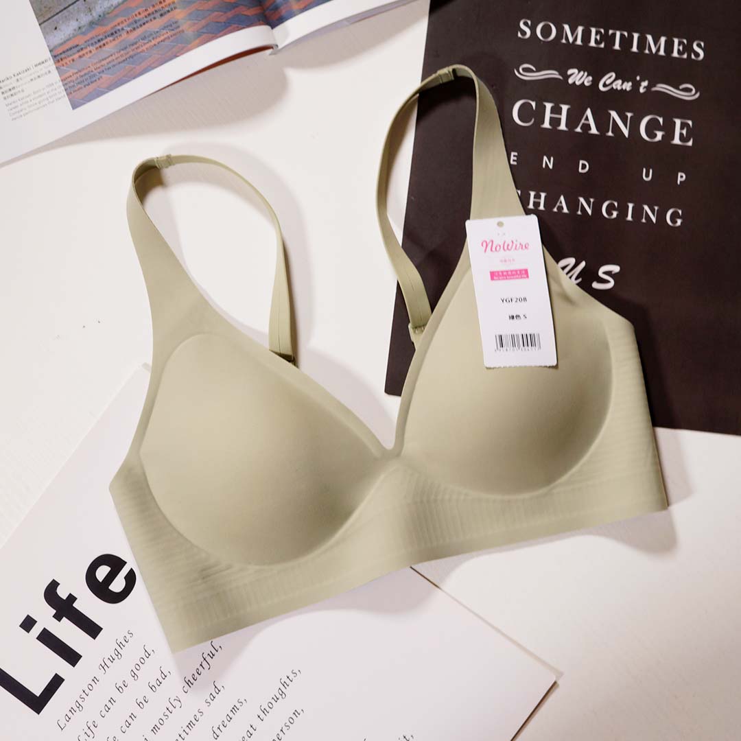 法式深V祼感無痕果凍軟支撐條無鋼圈內衣