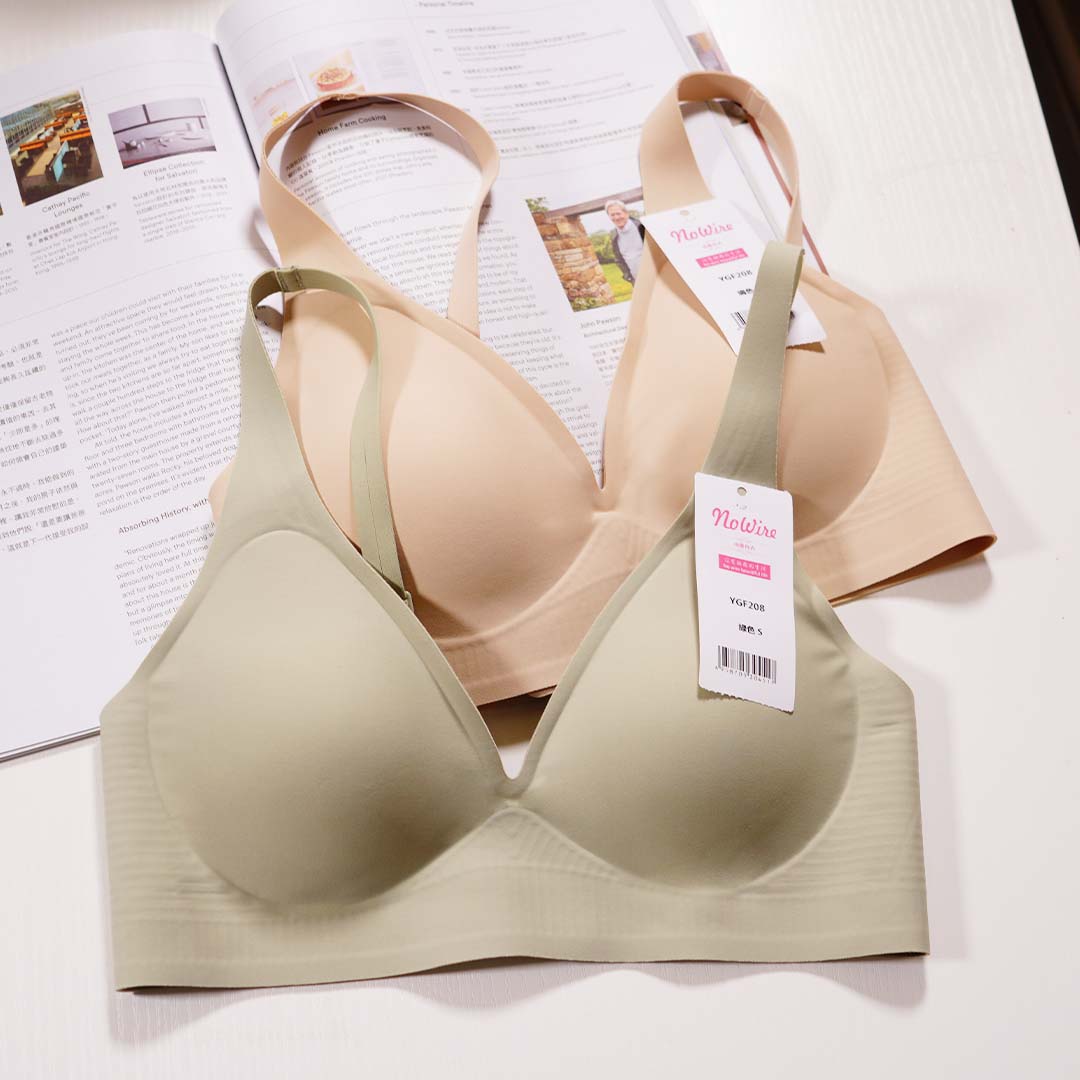 法式深V祼感無痕果凍軟支撐條無鋼圈內衣
