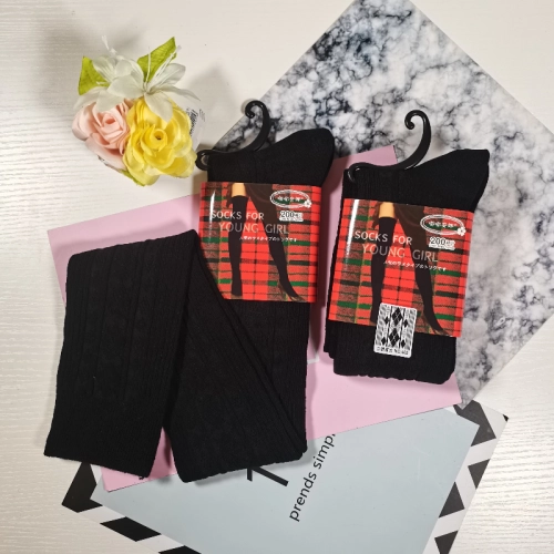 麻花膝上襪大腿襪