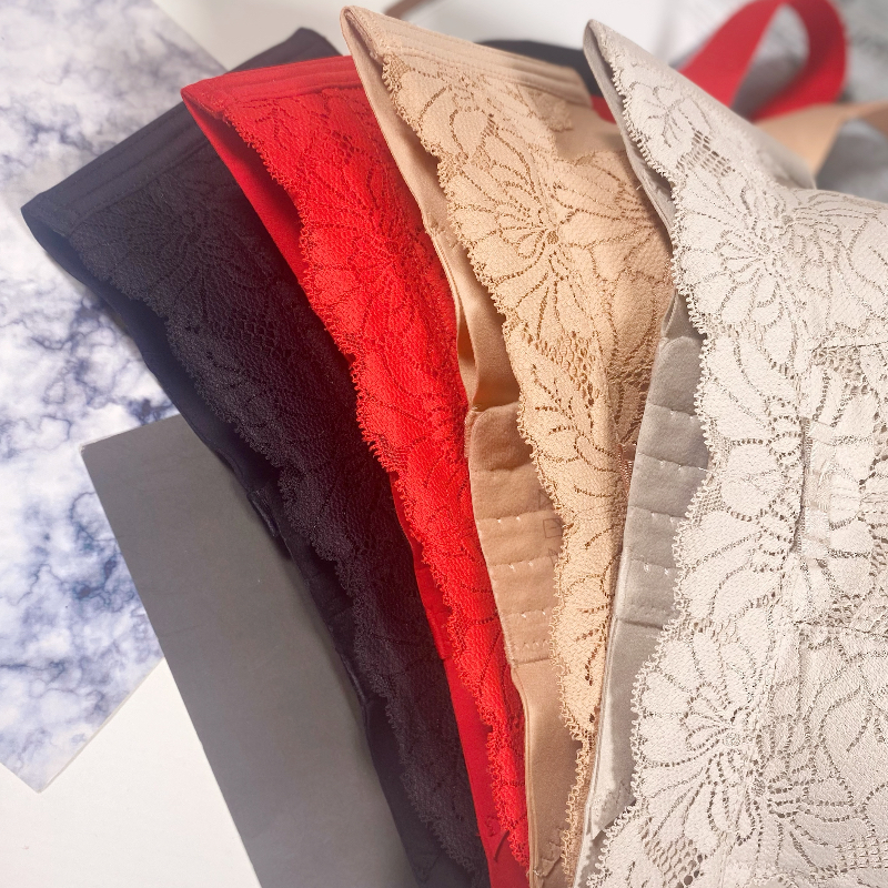 性感繡花親膚棉無鋼圈無痕收副乳聚攏調整型內衣