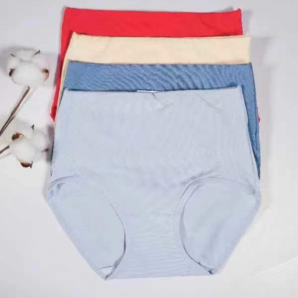 長絨棉高腰收腹純色三角褲