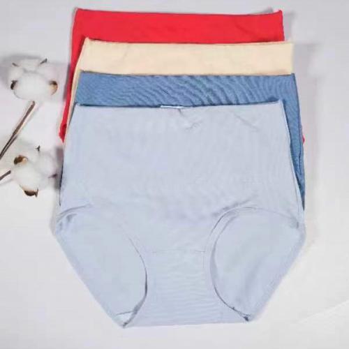 長絨棉高腰收腹純色三角褲