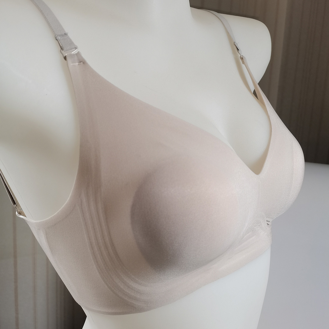祼感冰皮單排扣隱形美背無痕無鋼圈內衣