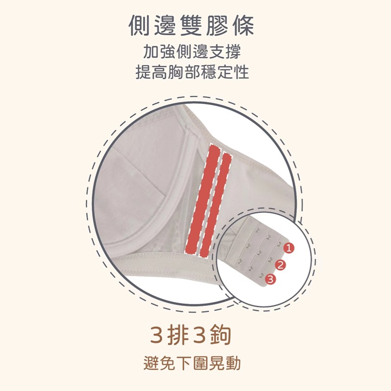 不壓胸骨側提托調整型內衣-為大胸女士開發