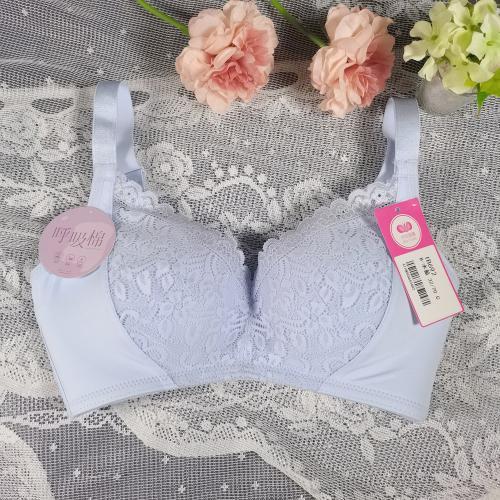 Three-dimensional soft cotton breathable wave-shaped cup without steel ring adjustable underwear