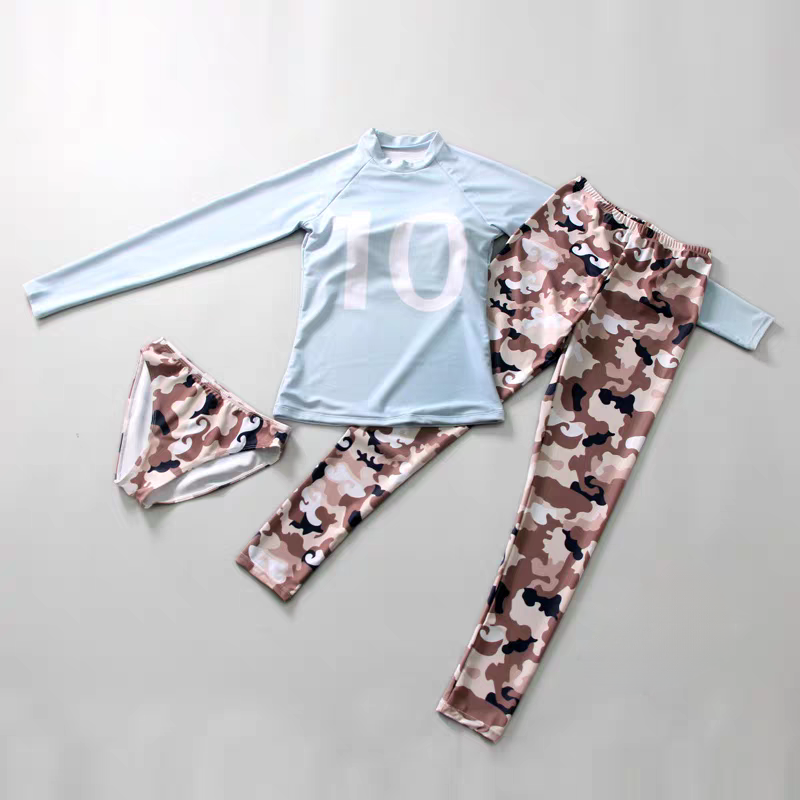 DY2556 韓式分體潛水服長袖長褲防曬速乾運動游泳衣