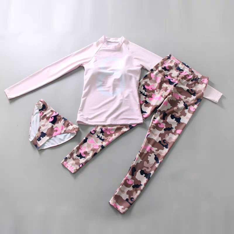 DY2556 韓式分體潛水服長袖長褲防曬速乾運動游泳衣