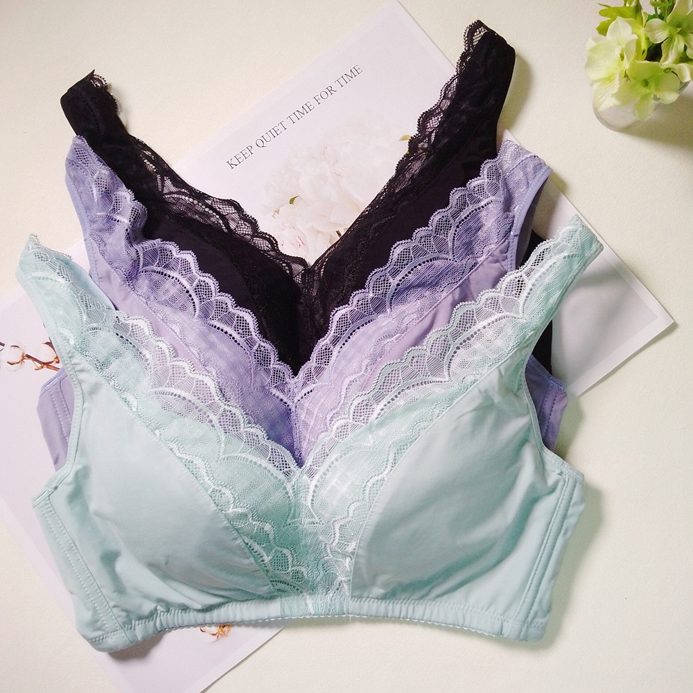 蕾絲撞光面絲滑無鋼圈內衣